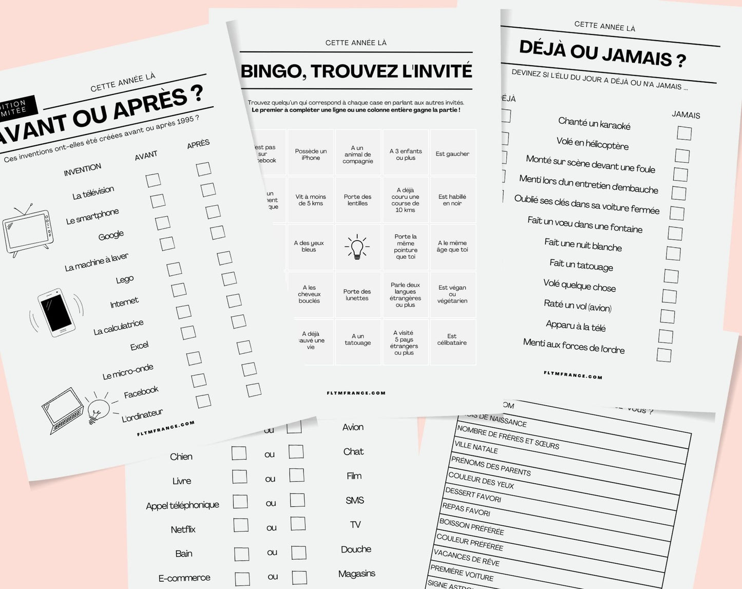 Jeu anniversaire année 1926 - 10 jeux à imprimer pour fêter les 100 ans FLTM