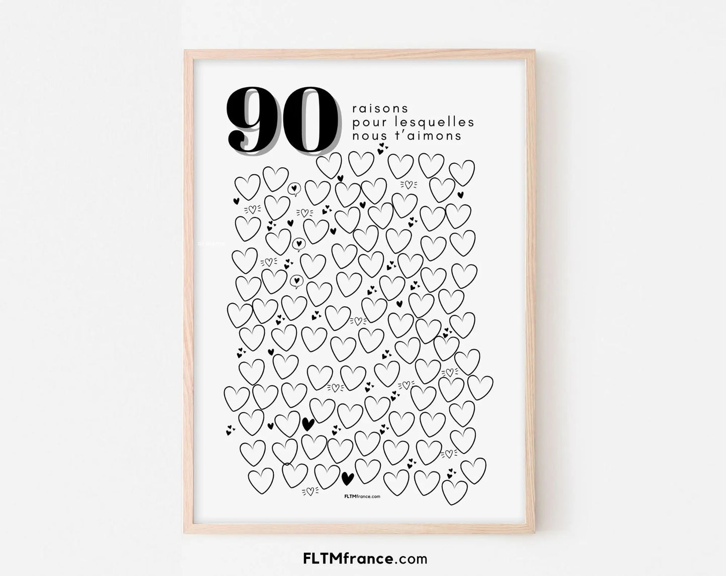 Affiche 90 raisons pour lesquelles nous t’aimons - Livre d'or 90 ans FLTMfrance