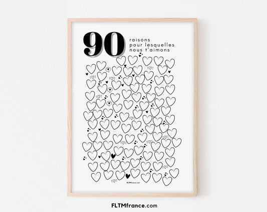 Affiche 90 raisons pour lesquelles nous t’aimons - Livre d'or 90 ans FLTMfrance
