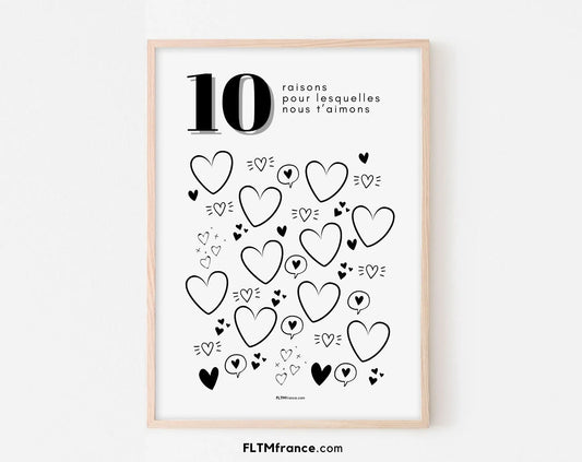 Affiche 10 raisons pour lesquelles nous t’aimons - Livre d'or 10 ans - FLTMfrance
