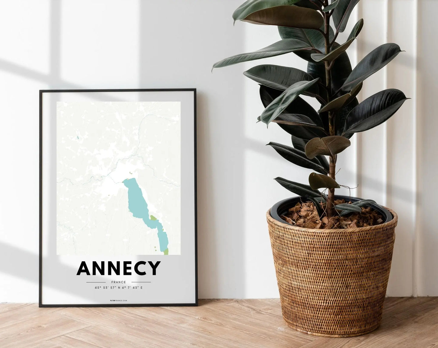 Affiche carte Annecy - Villes de France FLTMfrance