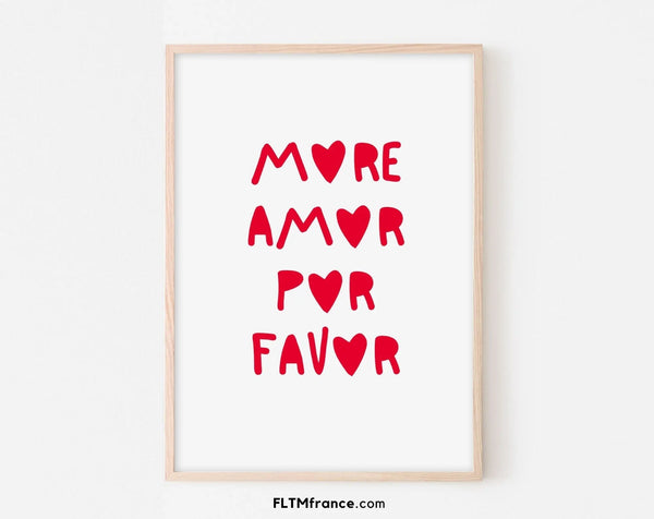 Affiche More amor por favor - Décoration cuisine humour