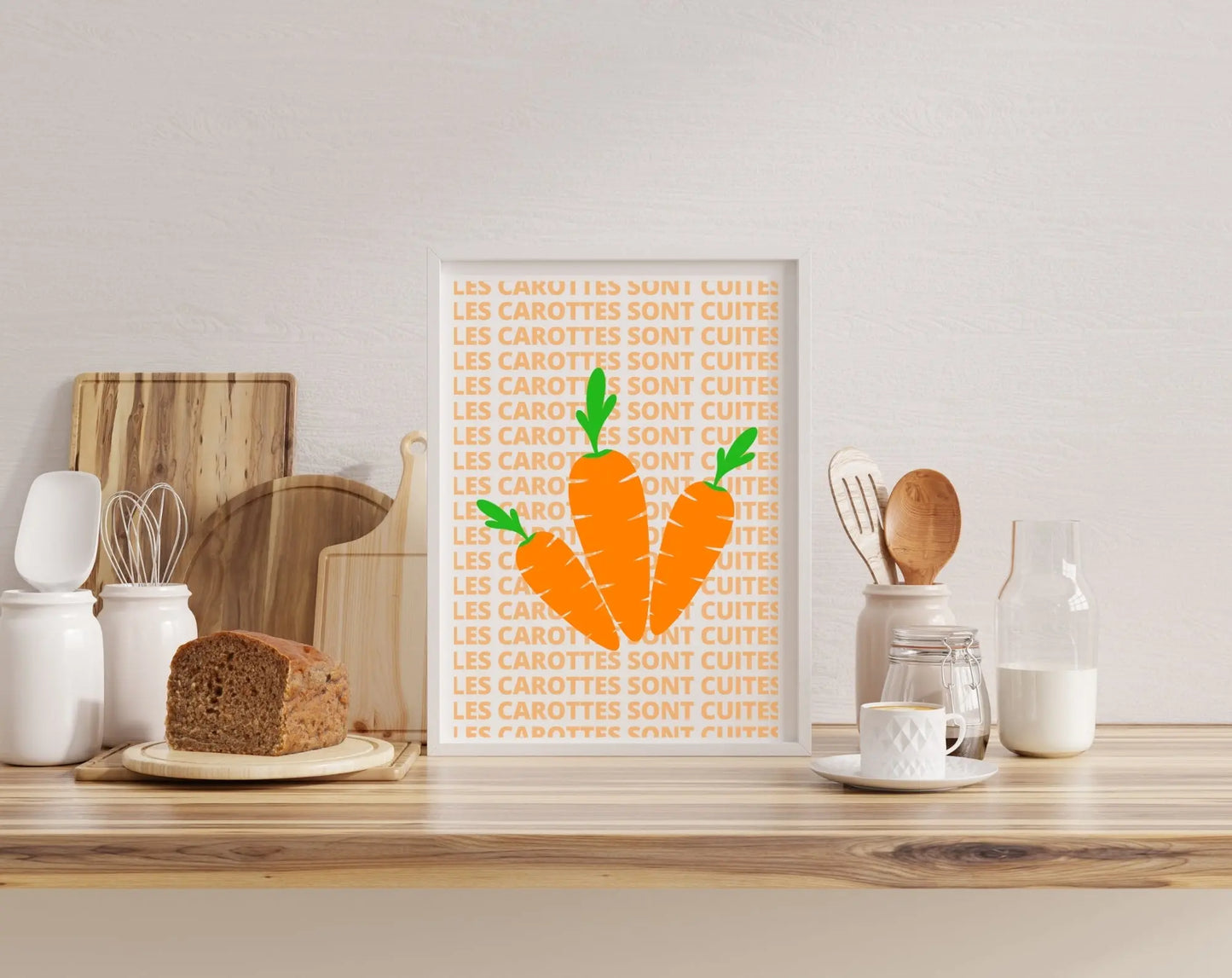 Affiche Les carottes sont cuites - Expression culinaire Française FLTMfrance