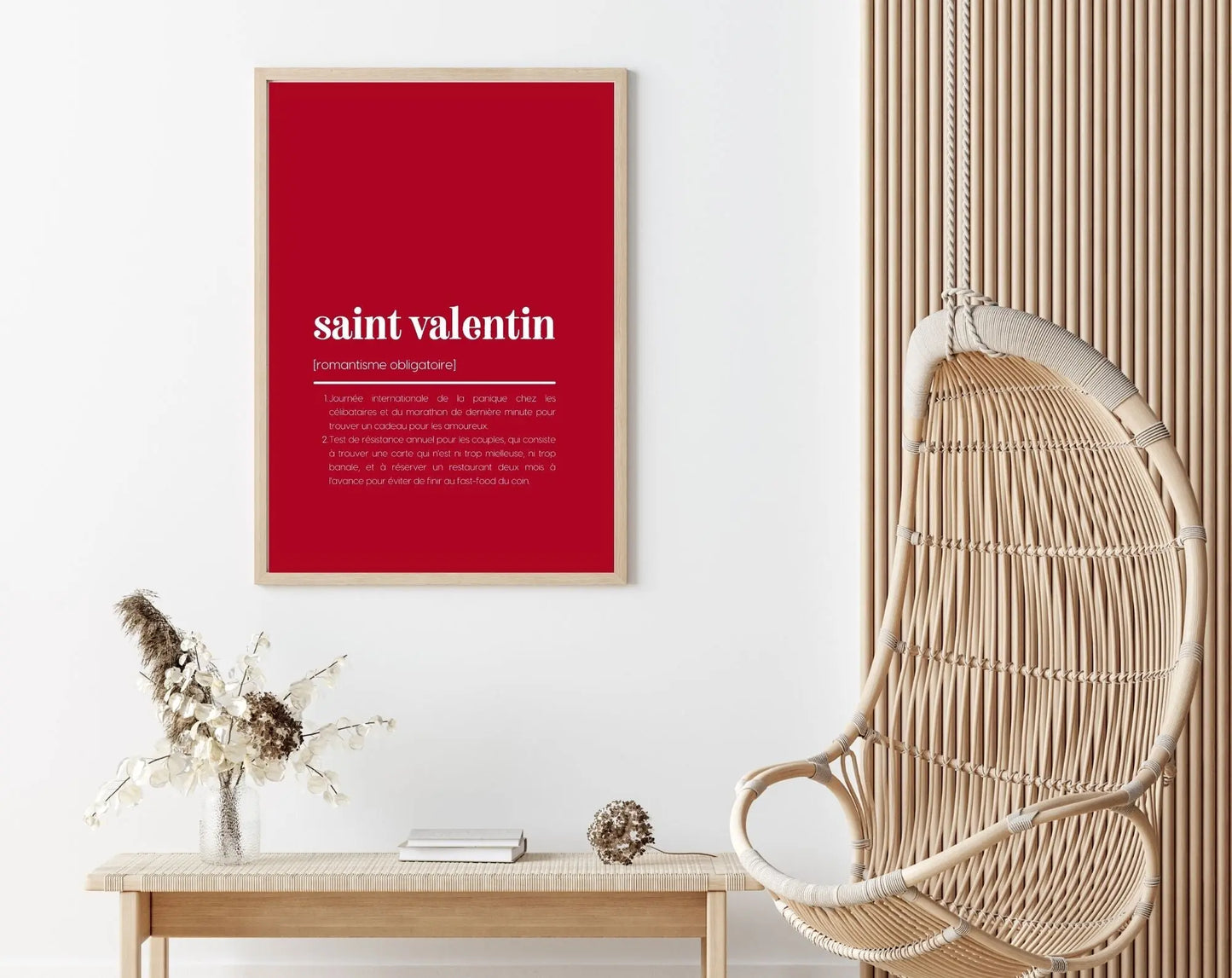 Saint-Valentin rouge Définition humour - Affiche Saint-Valentin FLTMfrance