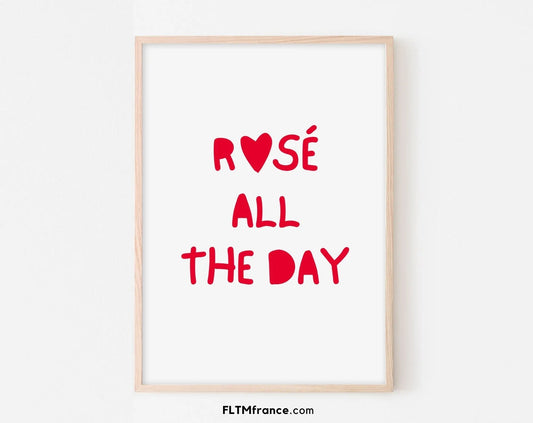 Affiche Rosé all the day Affiche coeur FLTMfrance