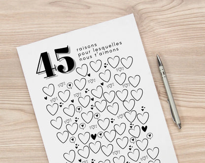 Affiche 45 raisons pour lesquelles nous t’aimons - Livre d'or 45 ans FLTMfrance