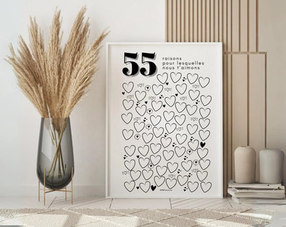 Affiche 55 raisons pour lesquelles nous t’aimons - Livre d'or 55 ans FLTMfrance