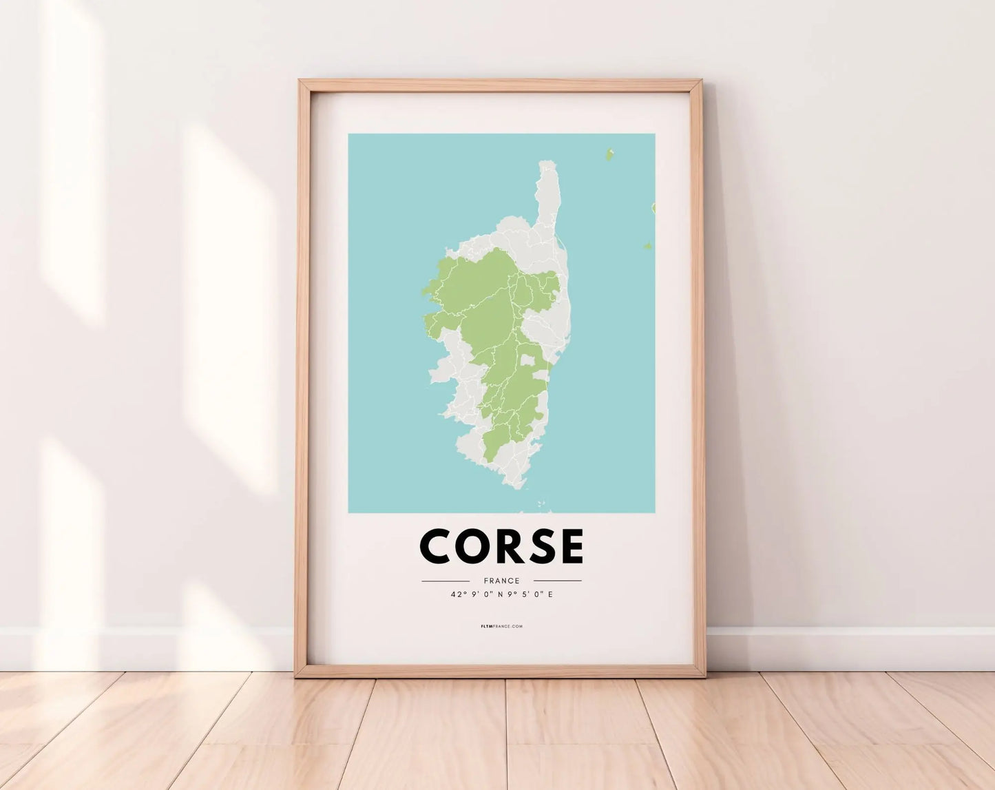 Affiche carte Corse - Région de France FLTMfrance