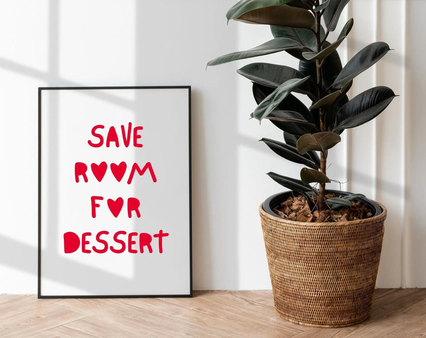 Affiche Save room for dessert rouge FLTMfrance