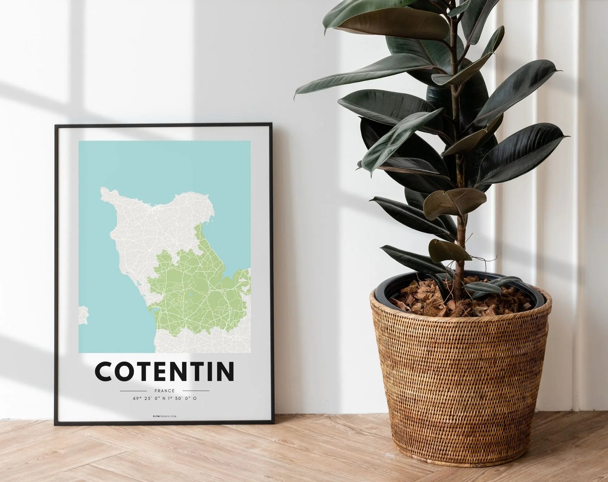Affiche carte Cotentin - Région de France FLTMfrance