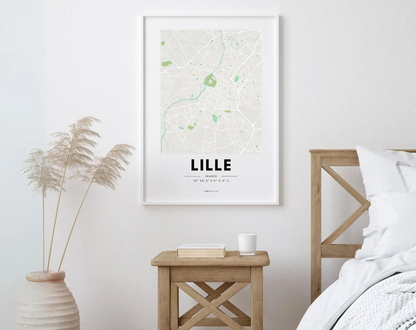 Affiche carte Lille - Villes de France FLTMfrance