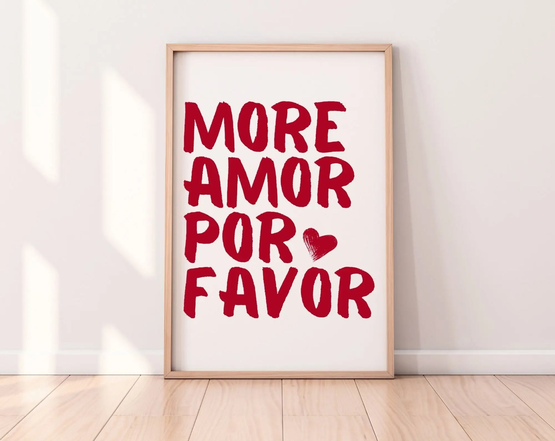 More amor por favor rouge - Affiche Saint-Valentin FLTMfrance
