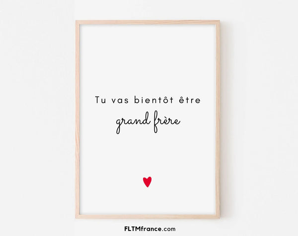 Tu vas être grand frère - Carte annonce grossesse originale