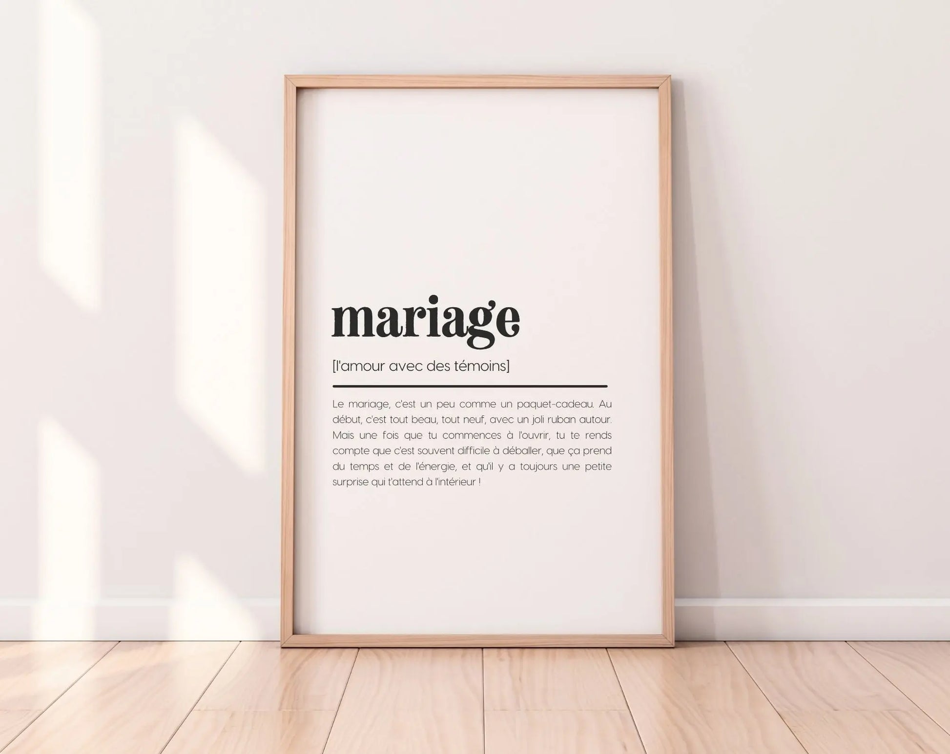 Affiche définition mariage - Affiche définition humour FLTMfrance