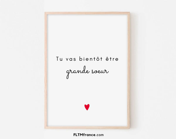 Tu vas être grande sœur - Carte annonce grossesse originale