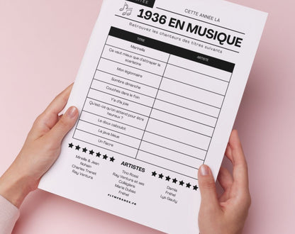 Jeu anniversaire année 1936 - 10 jeux à imprimer pour fêter les 90 ans FLTM