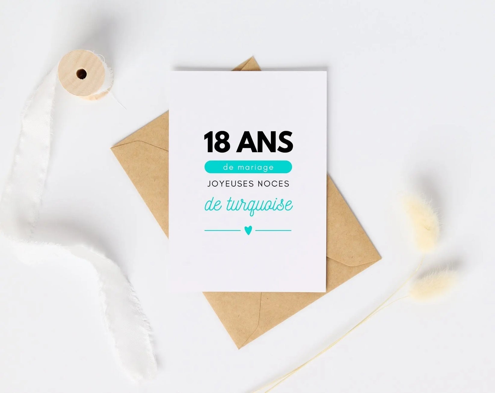 Affiche personnalisée Joyeuses Noces de turquoise – 18 ans de mariage