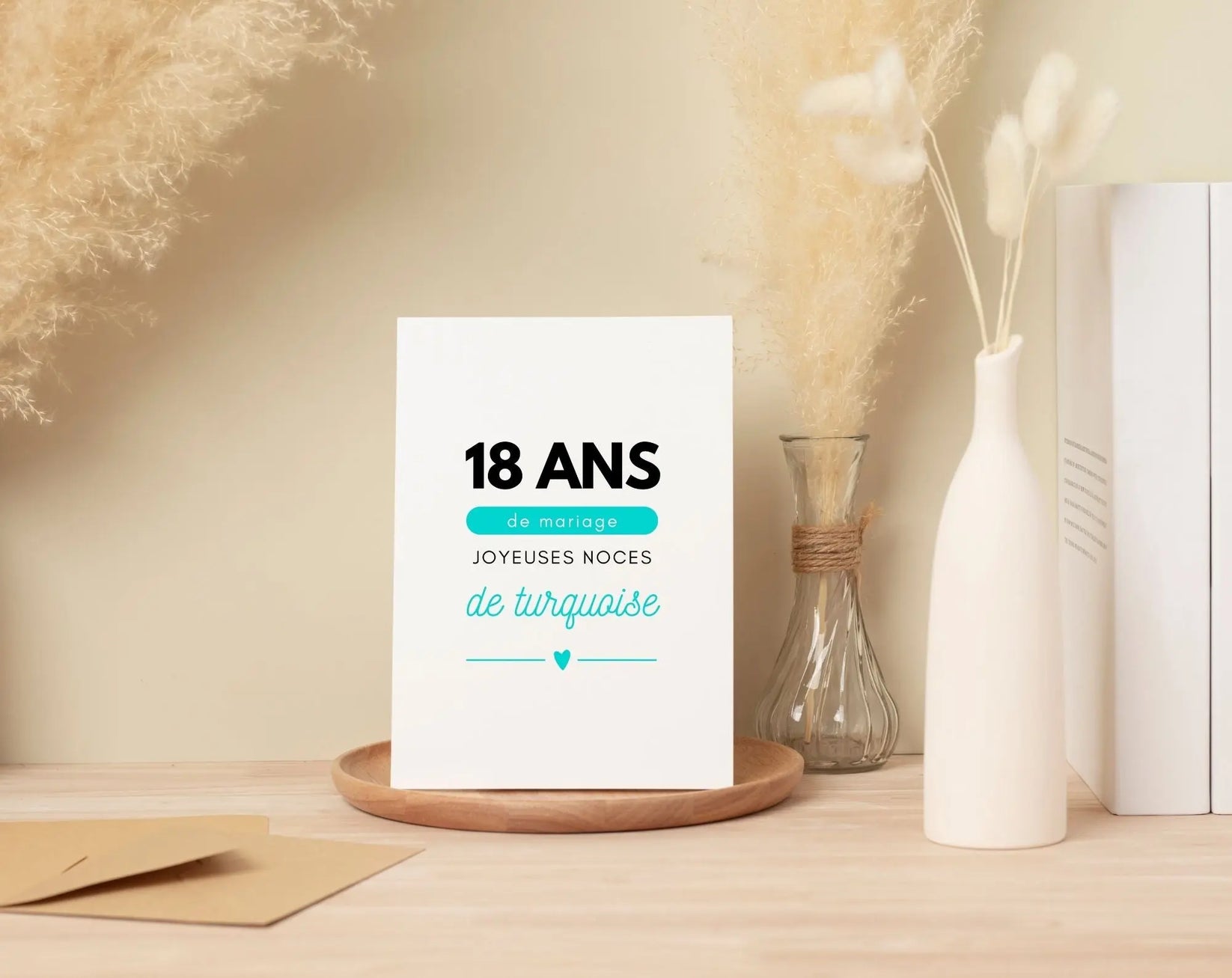Affiche personnalisée Joyeuses Noces de turquoise – 18 ans de mariage