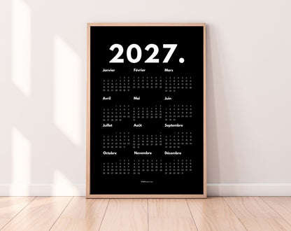 Calendrier 2027 minimaliste - Affiche 2027 à imprimer