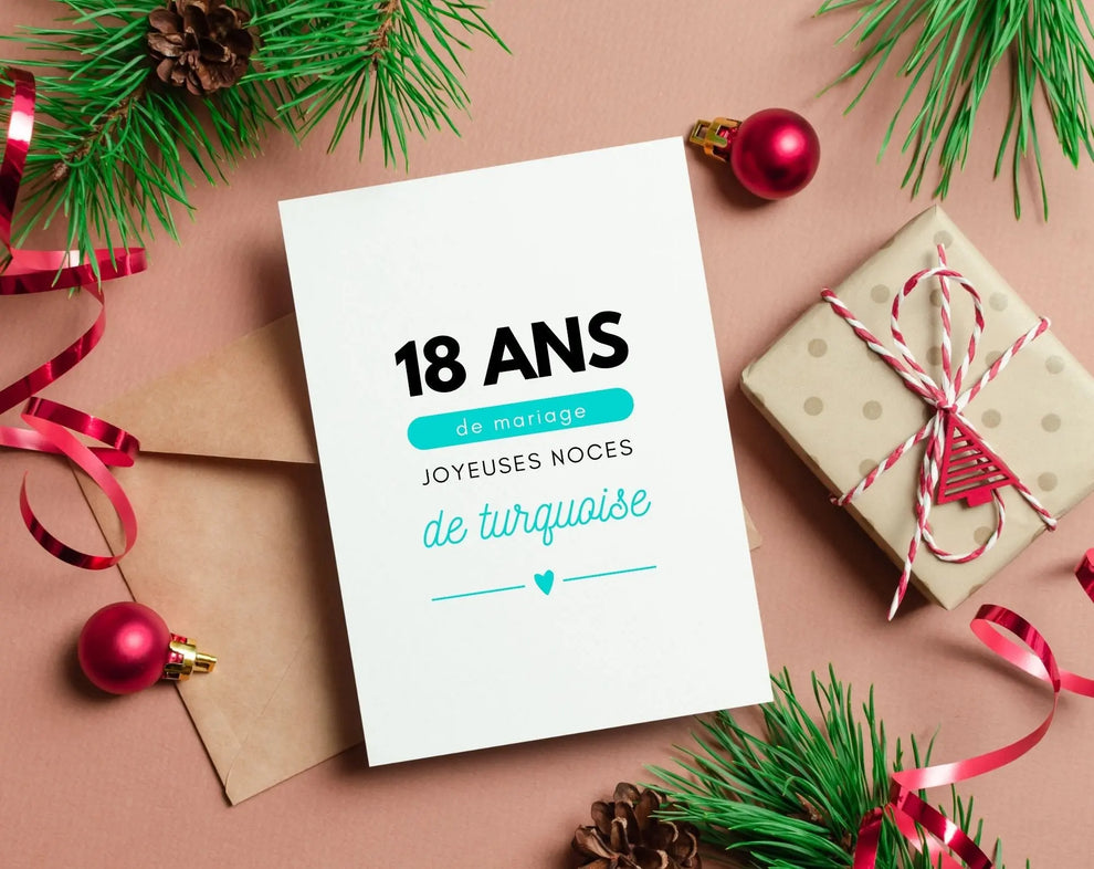 Affiche personnalisée Joyeuses Noces de turquoise – 18 ans de mariage