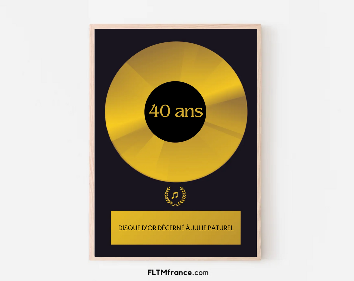 Affiche personnalisée disque d'or