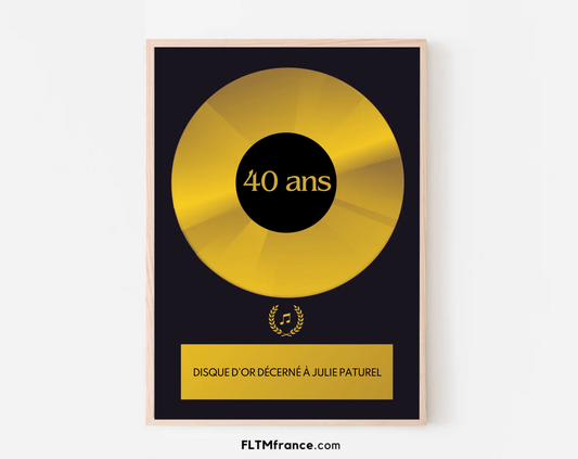 Affiche personnalisée disque d'or