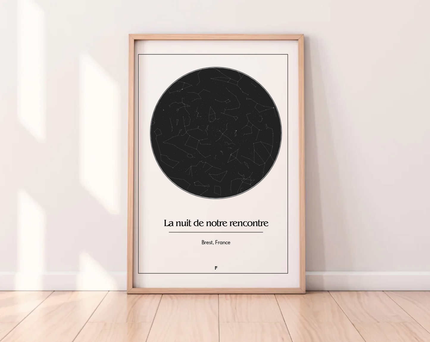 Affiche personnalisée ciel étoilé la nuit de notre rencontre