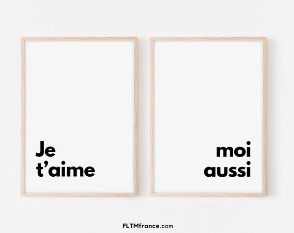 Je t'aime moi aussi - Pack de 2 affiches humour Saint-Valentin
