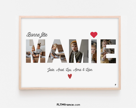 Affiche personnalisée Bonne fête Mamie FLTM