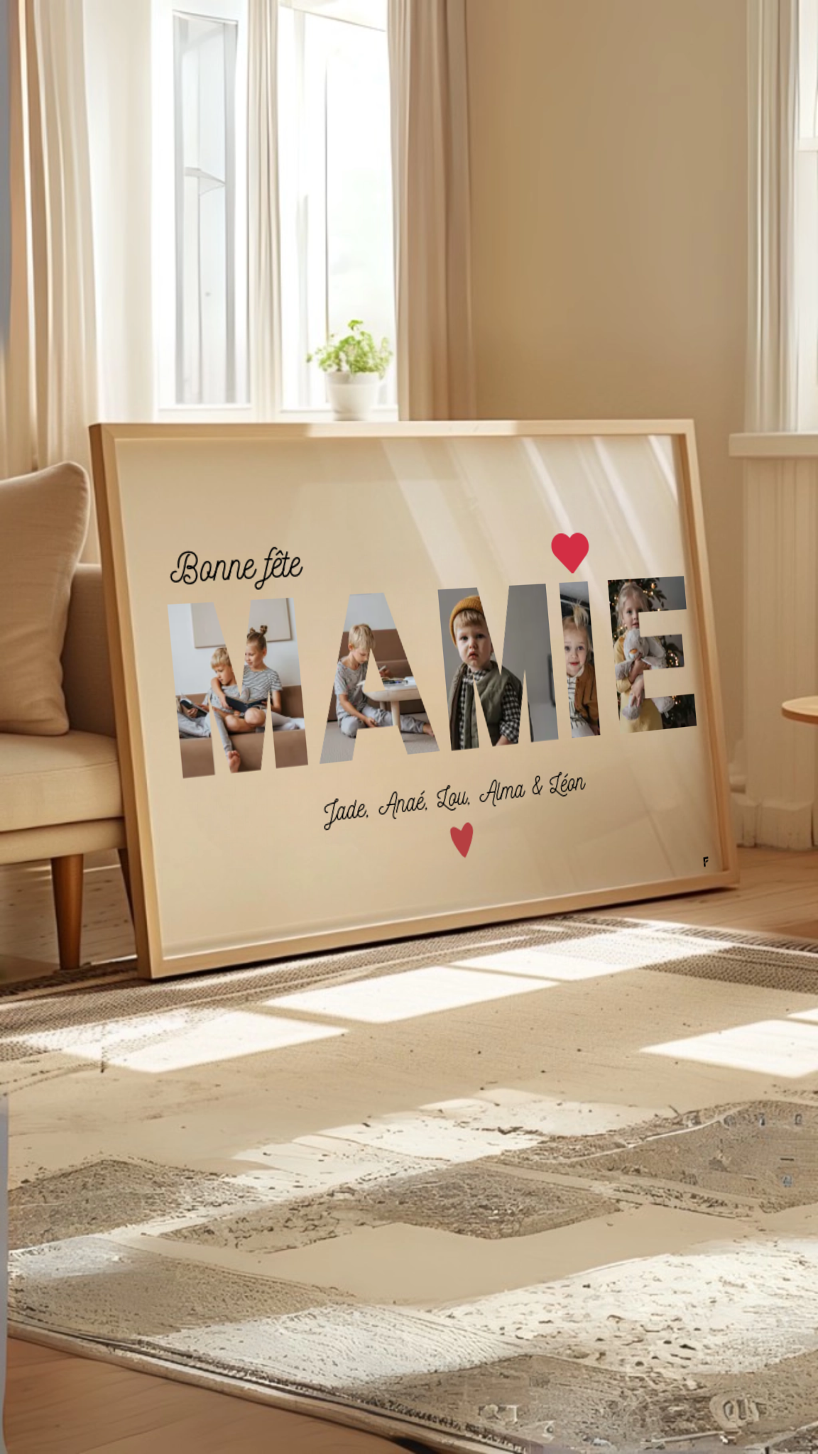 Affiche personnalisée Bonne fête Mamie FLTM