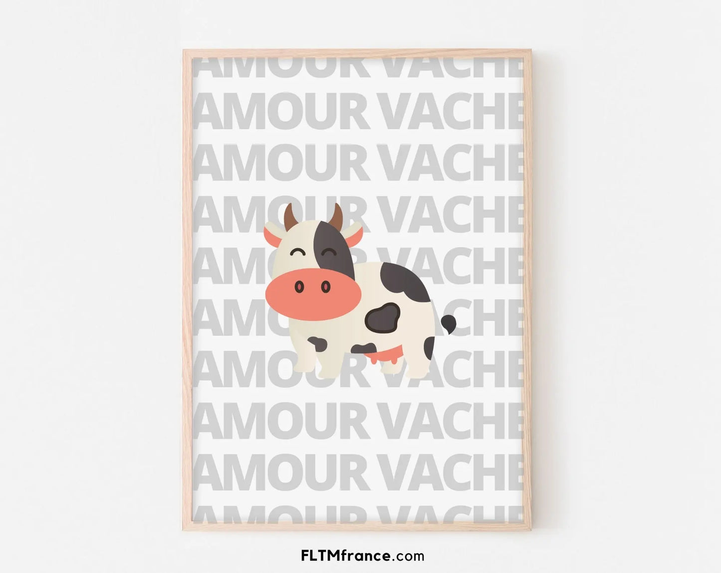 Affiche Amour vache - Expression culinaire Française FLTMfrance