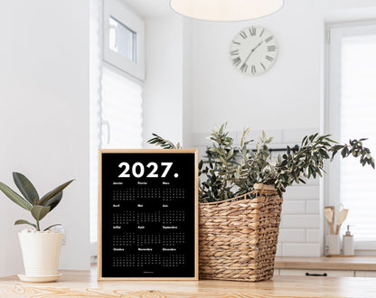 Calendrier 2027 minimaliste - Affiche 2027 à imprimer
