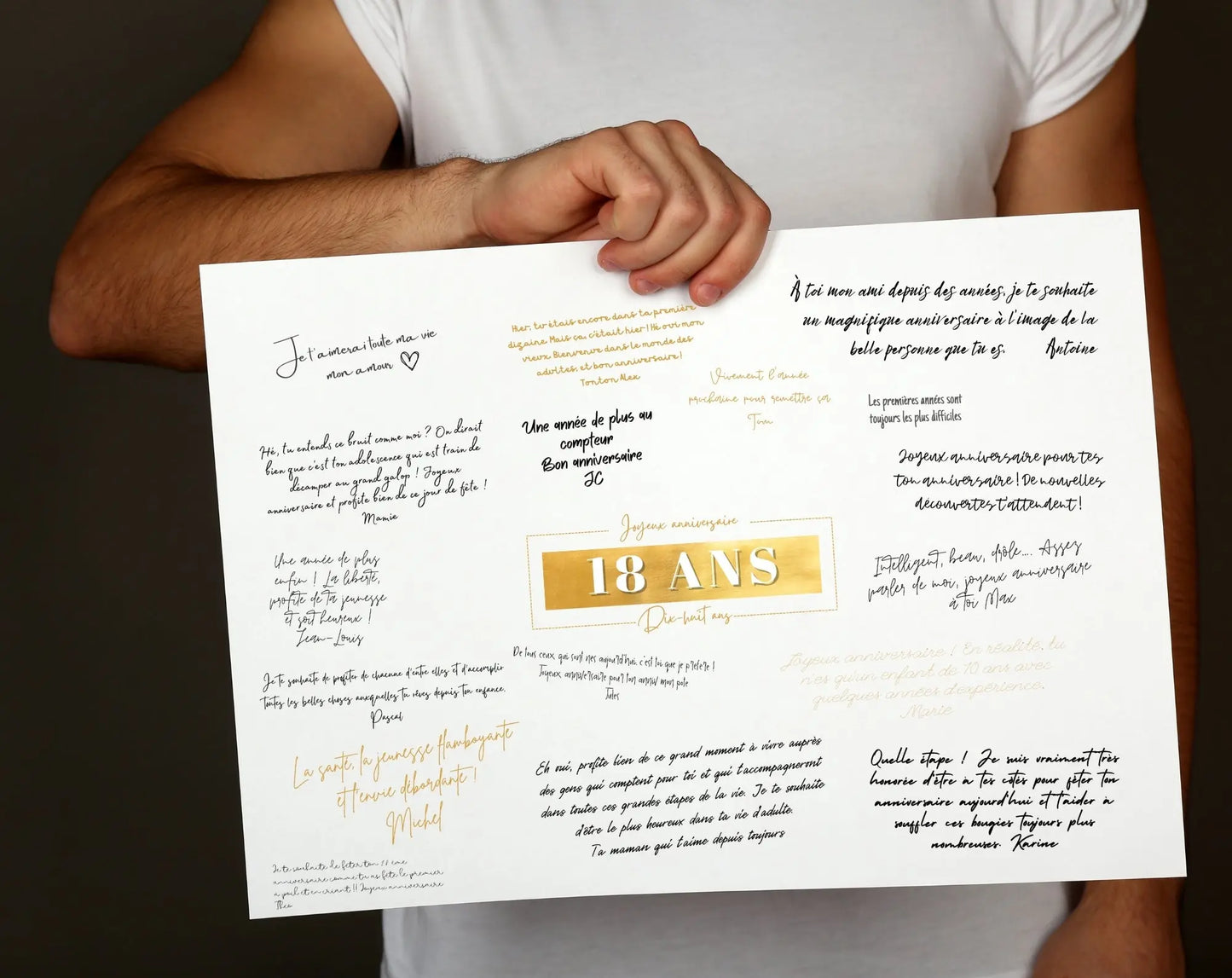 18 ans gold affiche livre d'or à imprimer pour anniversaire FLTMfrance