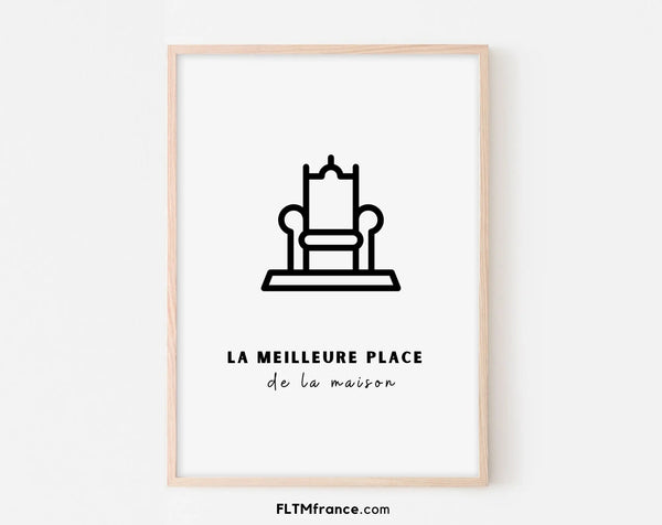 Affiche La meilleure place de la maison - Poster humour WC