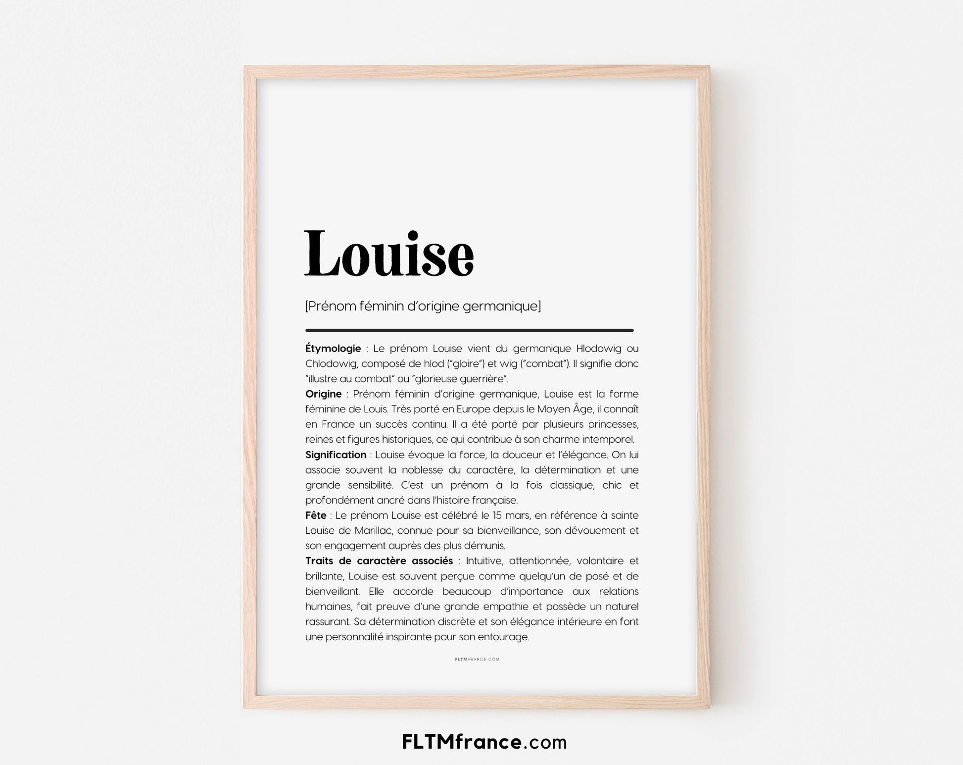 Affiche prénom Louise à imprimer FLTM