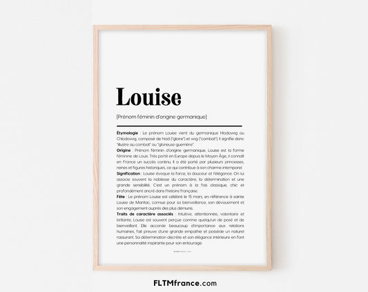 Affiche prénom Louise à imprimer FLTM