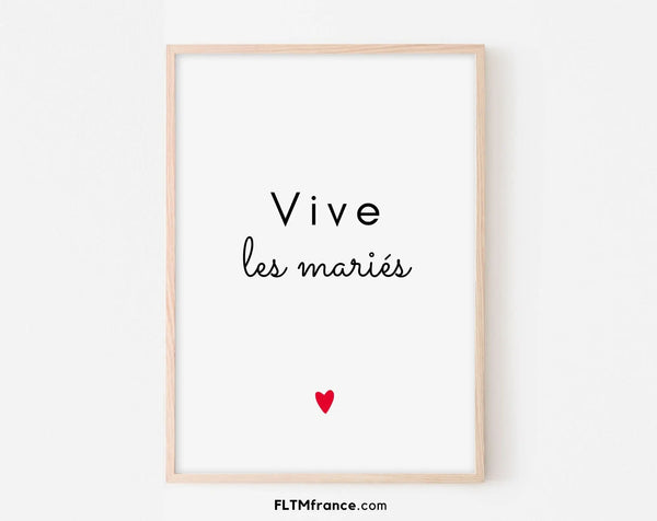 Affiche Vive les mariés - Félicitations mariage