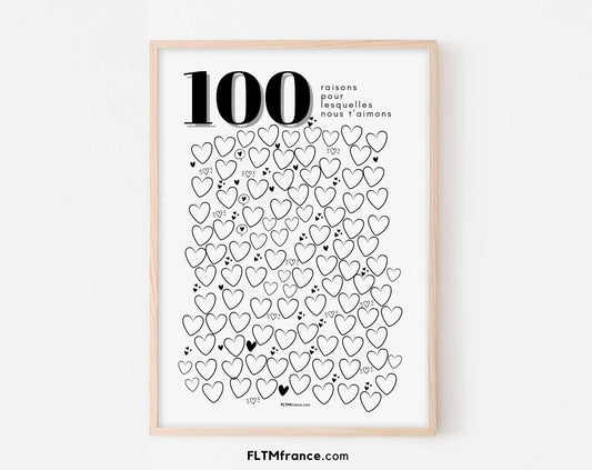Affiche 100 raisons pour lesquelles nous t’aimons - Livre d'or 100 ans FLTMfrance