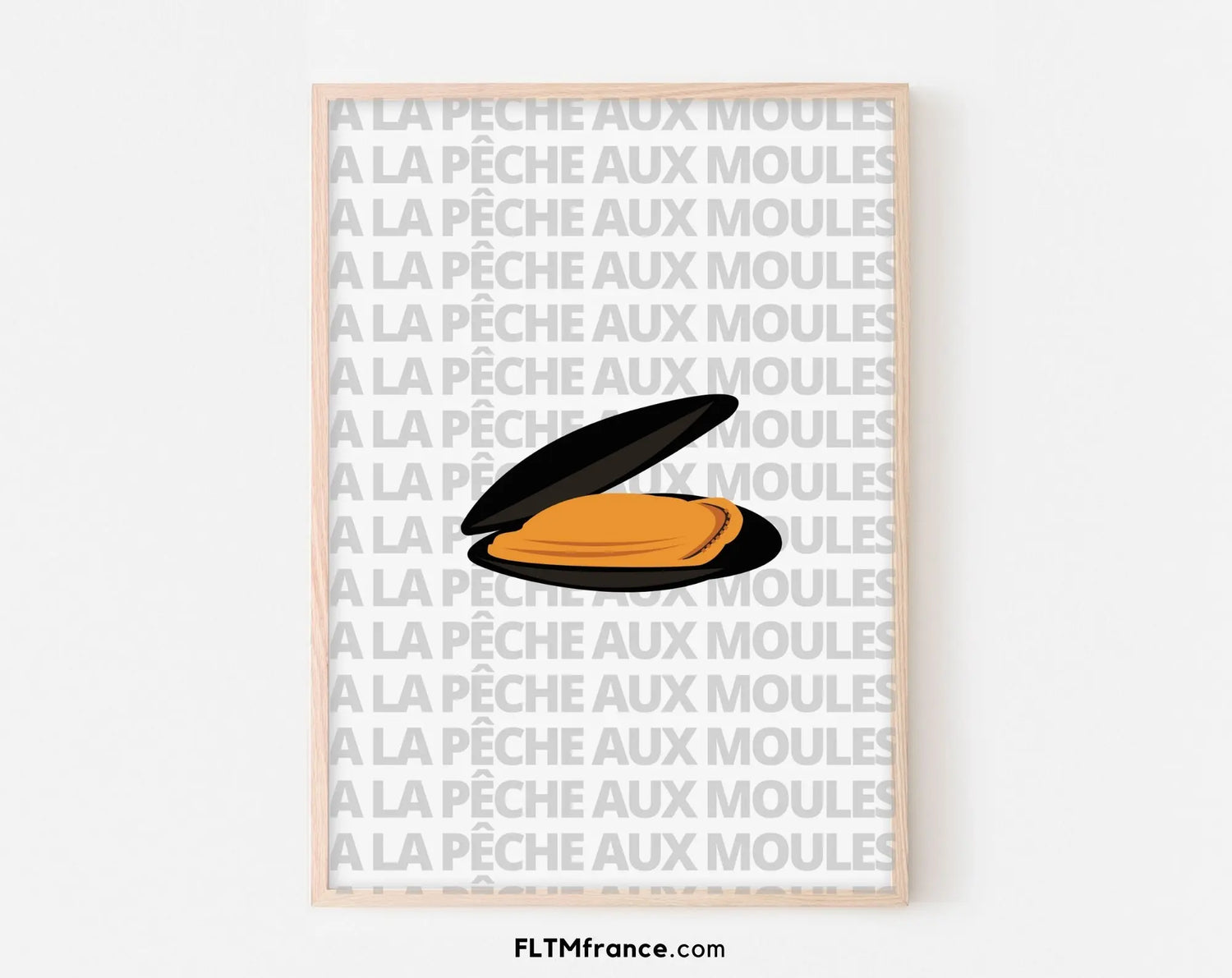 Affiche A la pêche aux moules - Expression culinaire Française FLTMfrance