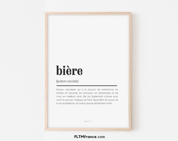 Affiche définition bière - Affiche définition humour