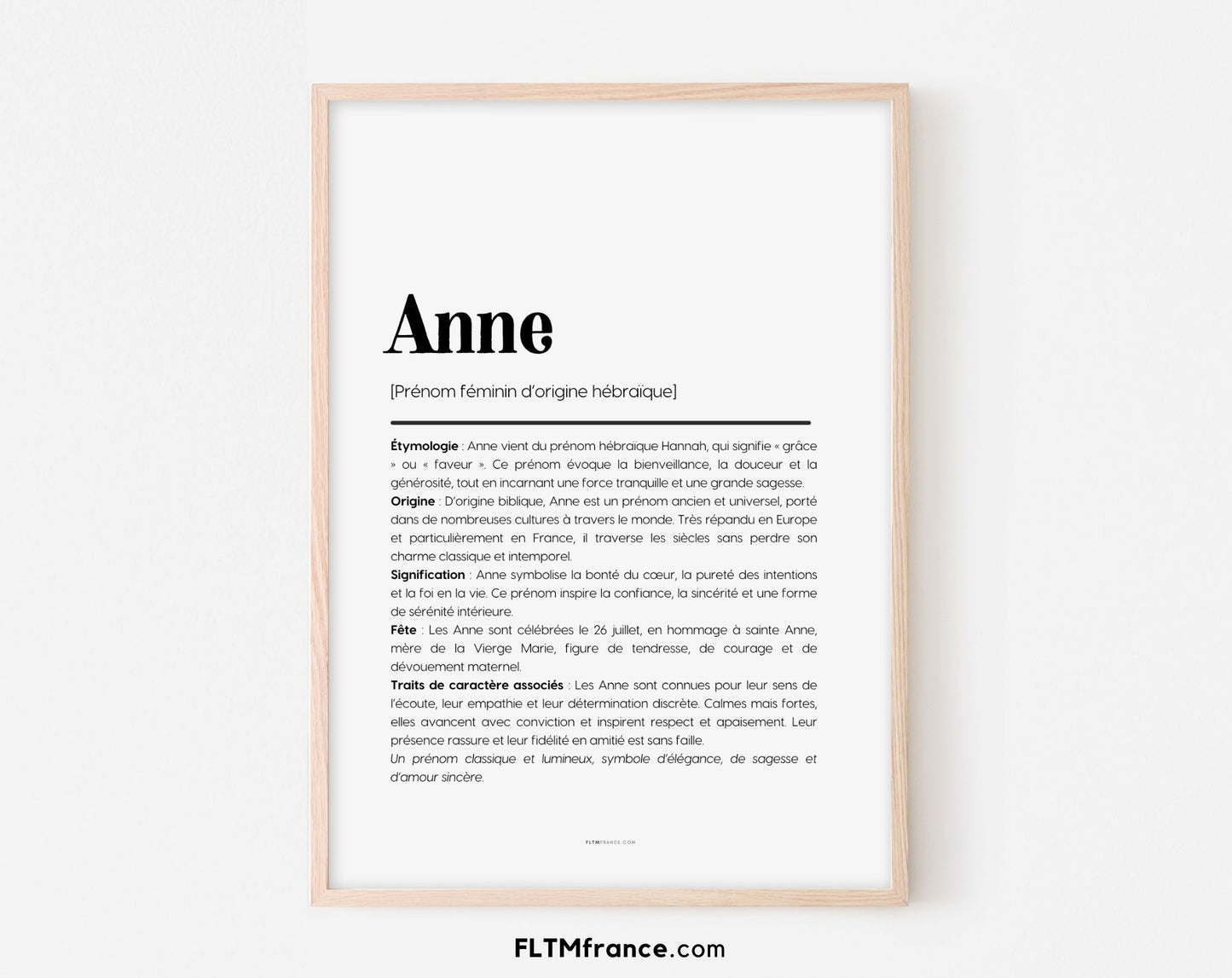 Affiche prénom Anne à imprimer FLTM