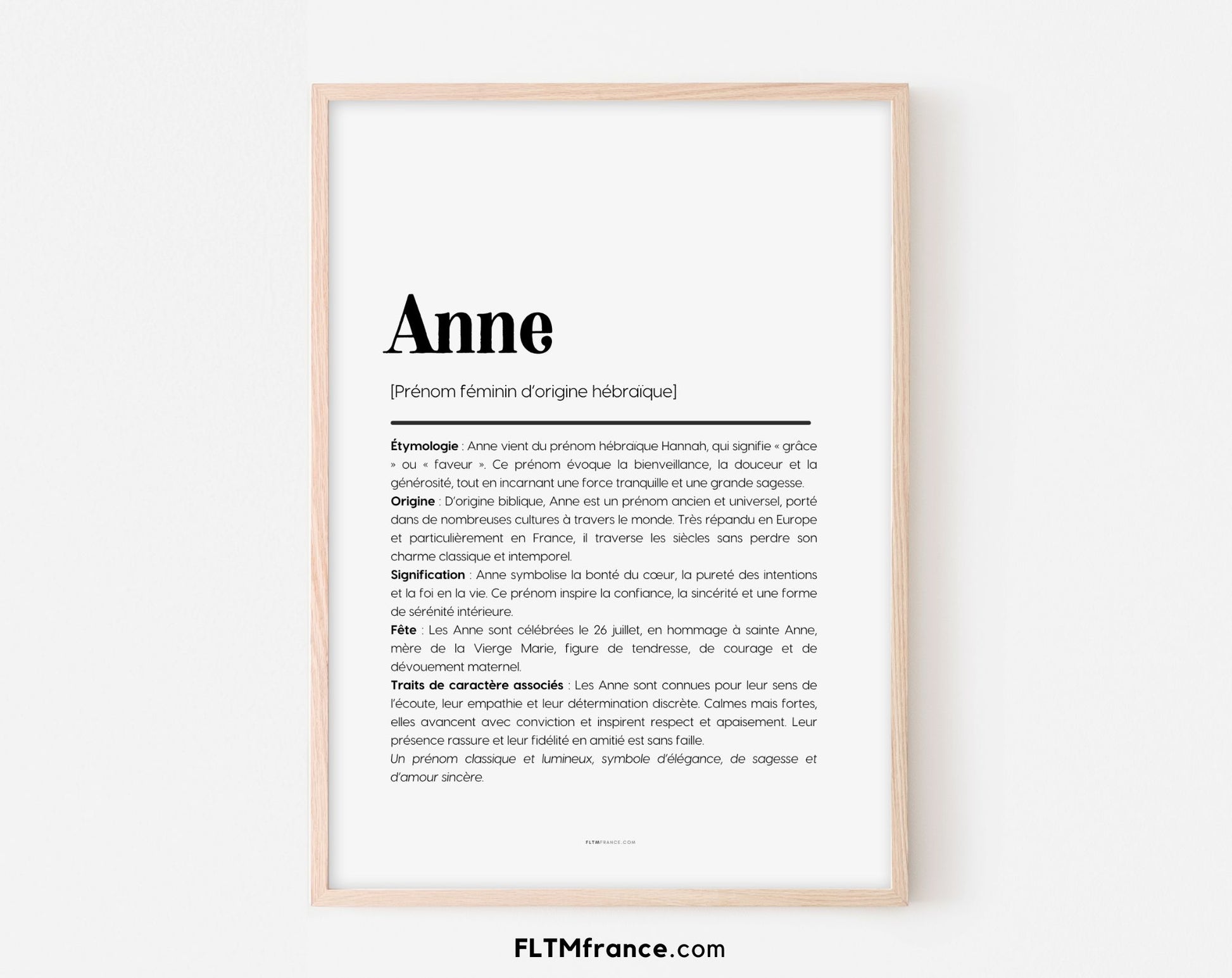 Affiche prénom Anne à imprimer FLTM