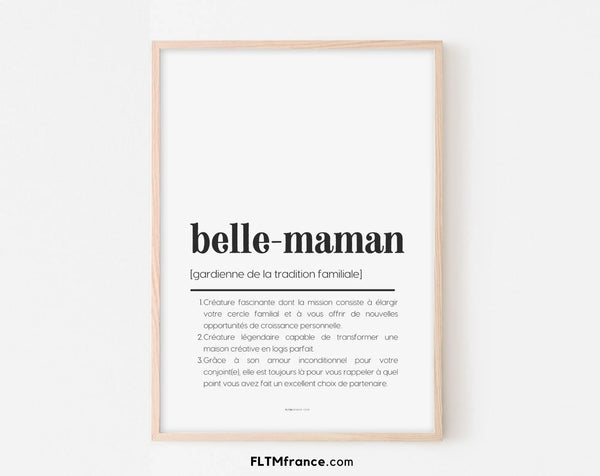 Affiche définition belle-maman - Affiche définition humour famille