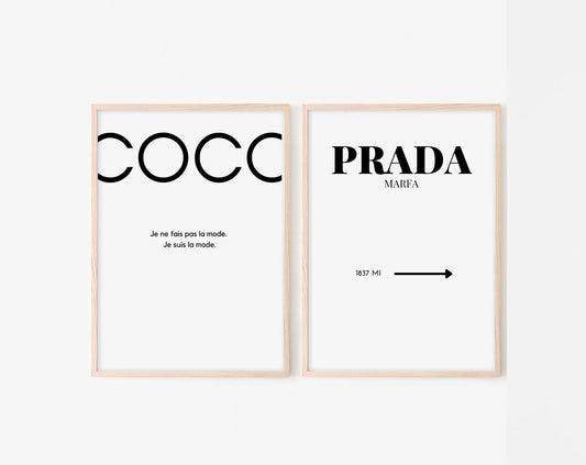 2 affiches Coco et Prada FLTMfrance