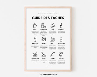 2 affiches Guide des taches et droguerie FLTMfrance