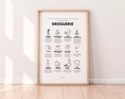 2 affiches Guide des taches et droguerie FLTMfrance