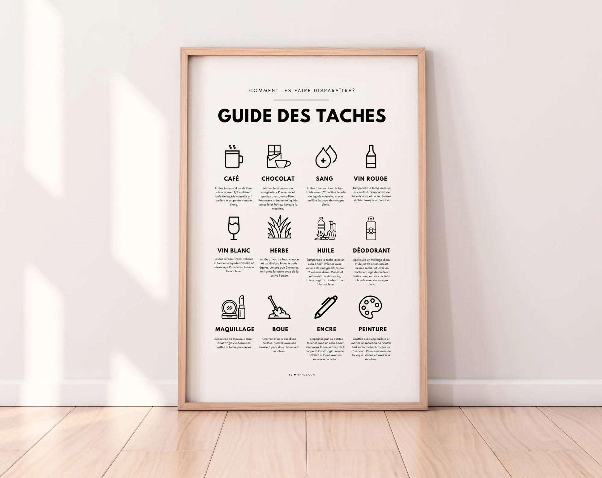 2 affiches Guide des taches et droguerie FLTMfrance