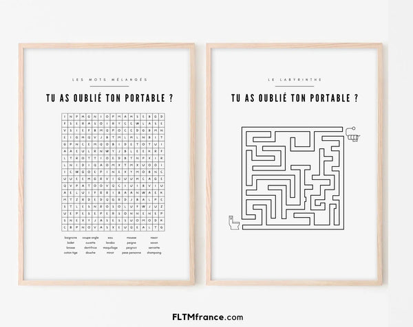 Affiches Tu as oublié ton portable ? - Affiche humour toilettes