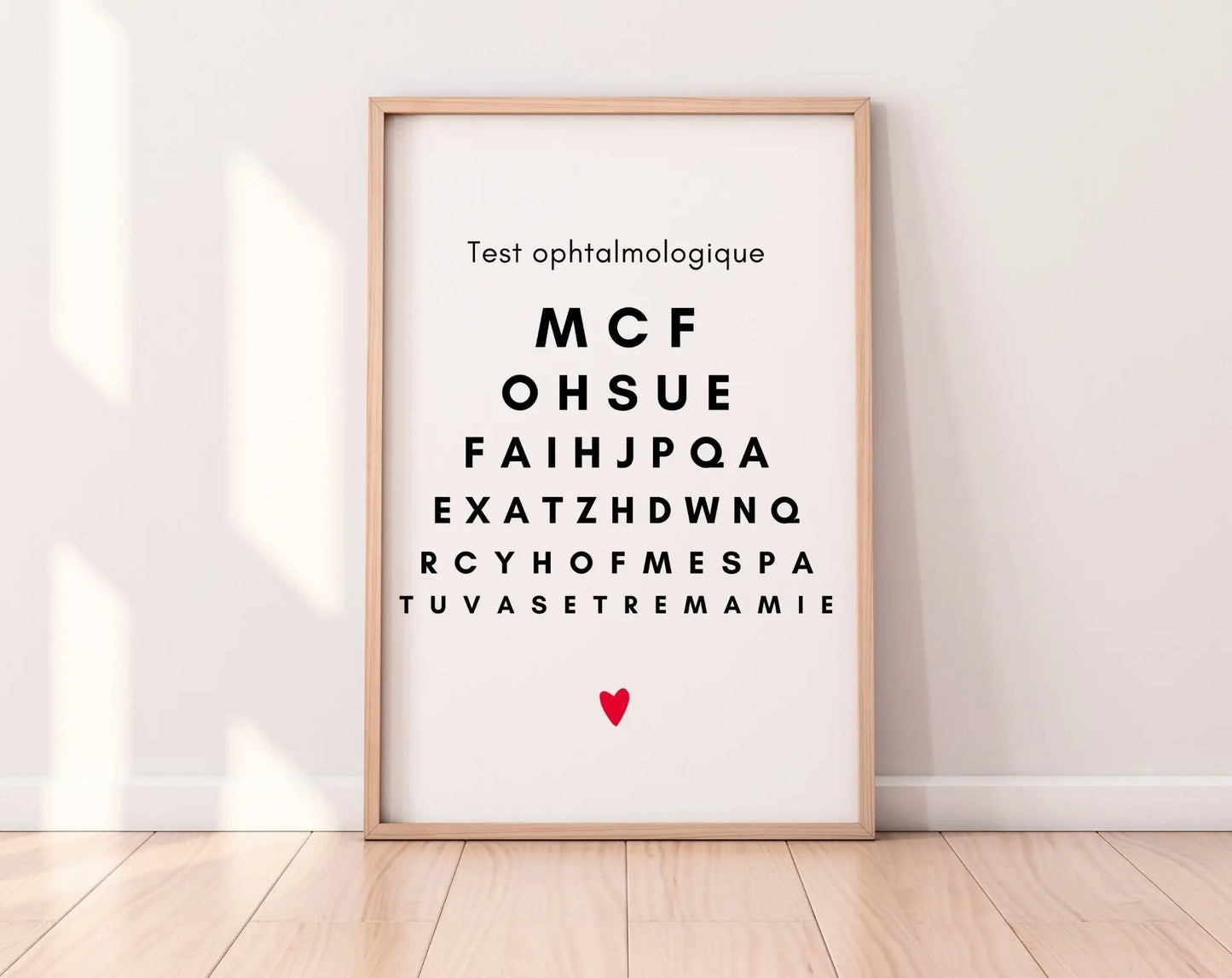 2 affiches test ophtalmologique Papi et Mamie - Annonce grossesse originale FLTMfrance