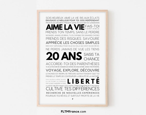 20 ans les mots - Affiche anniversaire
